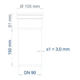 POLOPLAST PO Steckmuffenrohr POLO-KAL NG DN 90/150   – 02070