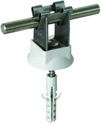 DEHN Leitungshalter DEHNgrip NIRO f. Rd 8mm H 20mm m. Dübel 8x40mm u. Holzschraube   – 207109