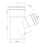 POLOPLAST PO Abzweig POLO-KAL NG DN 75/50/67Grad   – 02219