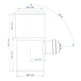 POLOPLAST PO WC Anschlussabzweig POLO-KAL DN 110/50/87Grad   – 02373
