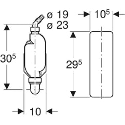 GEBERIT GE Siphon f Aufputz Wasch- und Geschirrspuelmaschinen d 40mm 152768   – 152.768.11.1