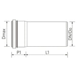 REHAU RAUSILENTO Rohr DN 90 / 500 mm  – 15535201001