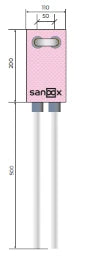SANOOX Heizkörper kurz für Ventilheizkörper mit geradem Rohr  – M12.1590.16.16