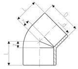 FISCHER GEORG GF Winkel 45° PP-H d 32   – 727150108