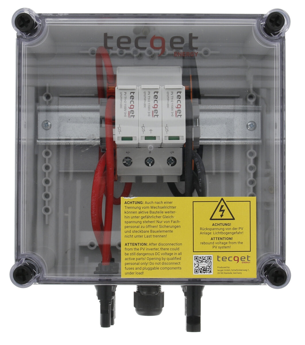 Tecget DC-Generatoranschlusskasten GAK V2 Typ 1+2, 1 MPP, MC4 (Lieferung ohne Stecker) - 500751