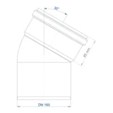 POLOPLAST PO Bogen POLO-KAL NG DN 160/30Grad   – 02161