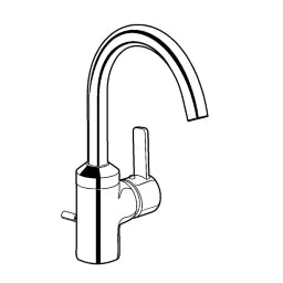 KLUDI Kludi Zenta WT-Einhandmischer DN15 Cache- Luftsprudler M 16,5x1, chrom  – 382550575