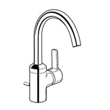 KLUDI Kludi Zenta WT-Einhandmischer DN15 Cache- Luftsprudler M 16,5x1, chrom  – 382550575