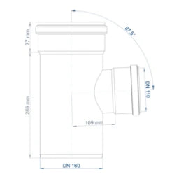 POLOPLAST PO Abzweig POLO-KAL NG DN 160/110/87Grad   – 02244