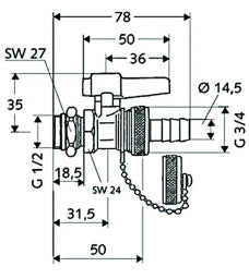 SCHELL SCHELL KFE Kugelhahn 1/2" mit Hebelgriff, matt chrom  – 13 994 03 99