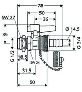 SCHELL SCHELL KFE Kugelhahn 1/2" mit Hebelgriff, matt chrom  – 13 994 03 99