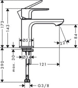 HANSGROHE HG Standventil 80 Rebris S chrom  – 72503000