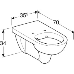 GEBERIT SANITAER Geberit Renova Tiefspül-WC spülrandlos, wandhängend, weiß  – 208570000