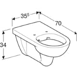 GEBERIT SANITAER Geberit Renova Tiefspül-WC spülrandlos, wandhängend, weiß  – 208570000