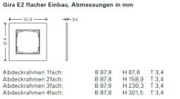 GIRA Abdeckrahmen 2f flach E2 Schwarz m   – 0212095