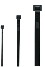 CIMCO Kabelbinder, schwarz, RAL 9011, B x L 2, 5 x 75 mm, 100 Stück  – 181860