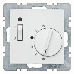 BERKER S.1/B.x Raumtemperaturregler mit Schalter 230 V polarweiß matt  – 20301909