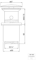 STEINBERG Steinberg Ablaufgarnitur mit Druckverschluss mit Überlauf  – 100 1692