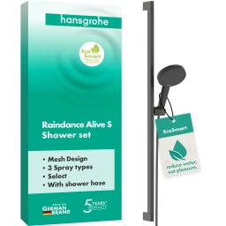 HANSGROHE HG Brauseset Raindance Alive Select S 125 3jet EcoSmart Unica 900mm BBC  – 24601340
