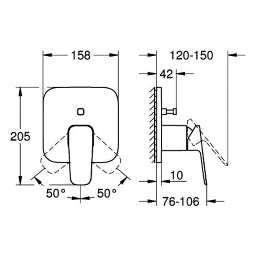 GROHE Grohe Cubeo EH-Wannenbatterie Fertigmontageset für 35604 chrom  – 101778 000 0