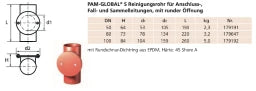 PREIS PAM GLOBAL S Reinigungsrohr mit runder Öffnung DN 100  – 10135