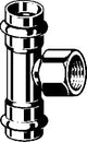 VIEGA Viega T-Stück mit SC Temponox 1717.2 in 35mmxRp1/2x35mm Stahl nichtrostend  – 809 089