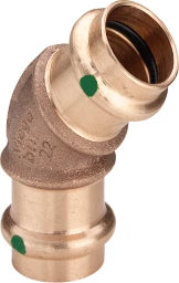 VIEGA Viega Bogen 45 Grad mit SC Sanpress 2226 in 42mm Rotguss   – 128 531