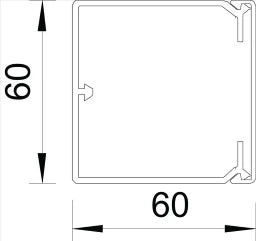OBO Wand- und Deckenkanal mit Bodenlochung 6 0x60x2000 Polyvinylchlorid reinweiß RAL  – 6191193