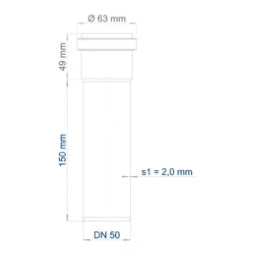 POLOPLAST PO Steckmuffenrohr POLO-KAL NG DN 50/150   – 02020