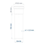 POLOPLAST PO Steckmuffenrohr POLO-KAL NG DN 50/150   – 02020