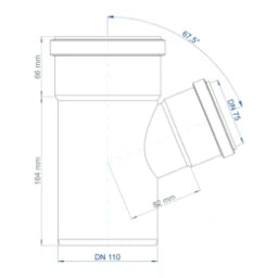 POLOPLAST PO Abzweig POLO-KAL NG DN 110/75/67Grad   – 02228