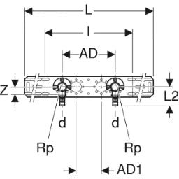 GEBERIT GE Mepla Anschlusswinkel, vormont. zweifach, d20mm x Rp1/2 x AD153mm   – 602.780.00.5