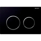 GEBERIT GE Betaetigungsplatte Omega20 2-Mengen schwarz/glanzchrom/schwarz, round   – 115.085.KM.1