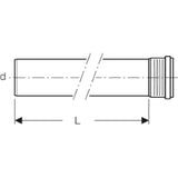 GEBERIT GE Silent-PP Rohr mit Muffe d40mm, L100cm   – 390.104.14.1