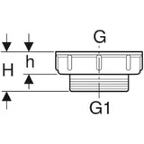 GEBERIT GE Reduzierung 6/4' aussen 2' innen Kunststoff mit Dichtung 213906   – 213.906.11.1