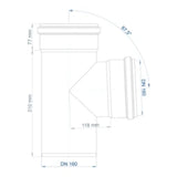 POLOPLAST PO Abzweig POLO-KAL NG DN 160/160/87Grad   – 02247