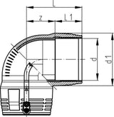 FISCHER GEORG GF ELGEF Winkel90Gr PE100 SDR11 da110   – 753101814