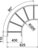 OBO Bogen 90° für Kabelleiter 60x400 Stahl b andverzinkt  – 6225046