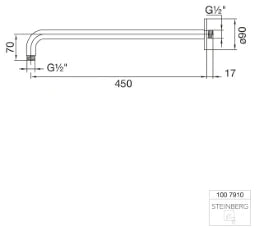 STEINBERG Steinberg Brausearm-Wandmontage 450mm zu 100 1688  – 100 7910