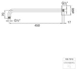 STEINBERG Steinberg Brausearm-Wandmontage 450mm zu 100 1688  – 100 7910