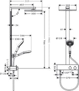 HANSGROHE HG Showerpipe Raindance E 300 1jet 350 ST chrom   – 27361000