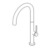 KLUDI KLUDI-AUREA Spültisch-Einhandmischer seitl. Bedienung Stainl. Br. Nickel  – 55803N575