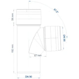 POLOPLAST PO Abzweig POLO-KAL 3S DN 90/90/87Grad  – 102613