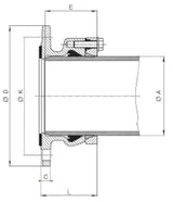 HAWLE System2000-Spezialflansch Fig.0400 PN16 DN 80 mm f.PE/PVC AD 75 mm   – 5005044