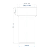 POLOPLAST PO Übergang von Muffe auf Spitzende anderer Werkst.POLO-KAL DN 160/160-172mm   – 02854