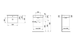 LAUFEN Laufen VAL Möbel-WT 1 HL mit Überlauf 55x42cm weiß  – H8102820001041
