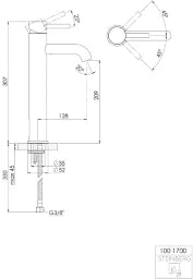 STEINBERG Steinberg WT-EH-Mischer Batterie mit Verlängerung, chrom  – 100 1700