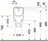 DURAVIT Duravit D-Code Urinal, Zulauf von hinten weiß   – 0829300000