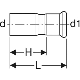 GEBERIT GE Mapress C-Stahl Reduktion mit Einschubende, d22 x 15mm  – 22305