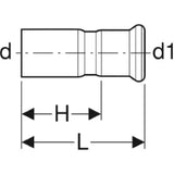 GEBERIT GE Mapress C-Stahl Reduktion mit Einschubende, d22 x 15mm  – 22305